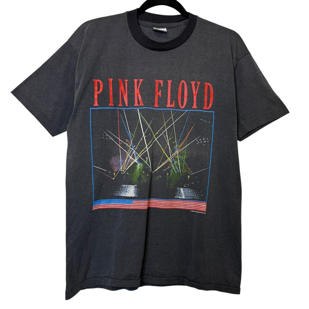 VTG 1987 Pink Floyd American World Tour Concert Single Stitch Black T-Shirt XL